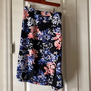 Floral Print Women's Skirt - Black, Blue, Pink